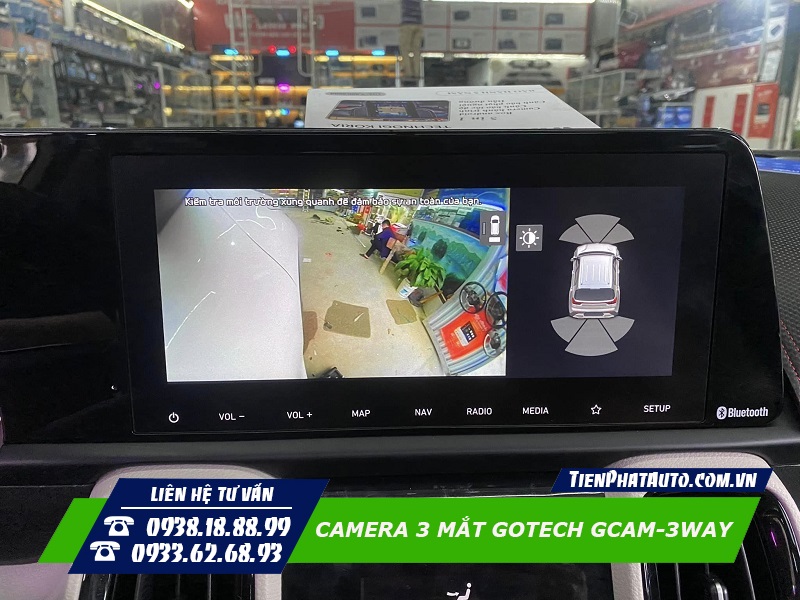 Hình ảnh camera hiển thị quan sát phía trước bên phải xe