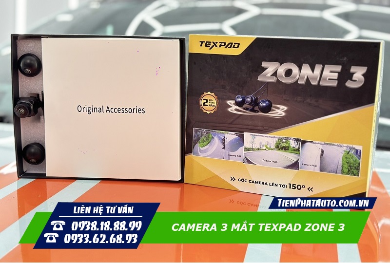Camera 3 mắt Texpad Zone 3 Plus & Eco hỗ trợ quan sát lái xe an toàn
