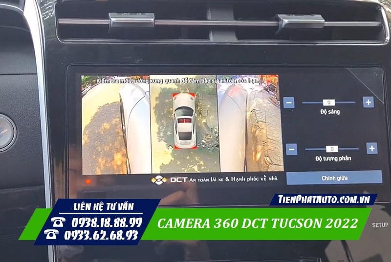 Camera 360 DCT cho Tucson 2022 hiển thị rõ nét ban ngày và đêm