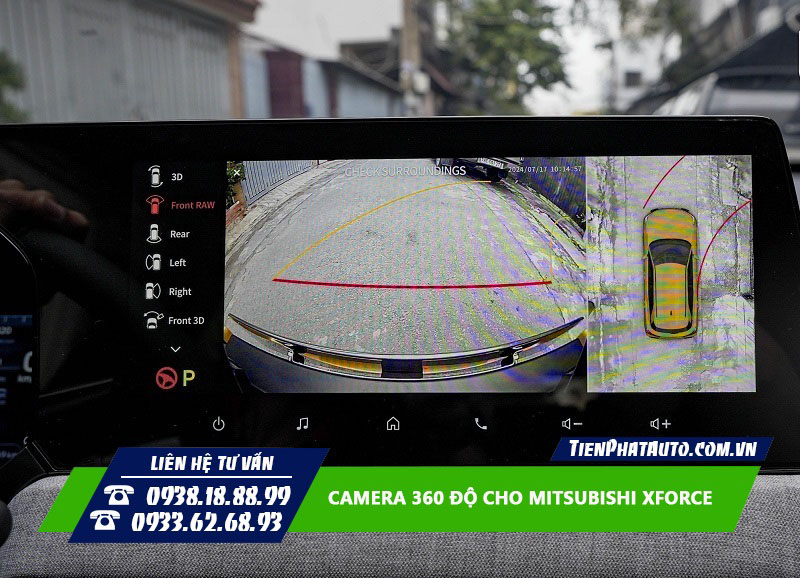 Camera 360 độ cho Xforce tích hợp màn hình Zin, xóa vạch lùi