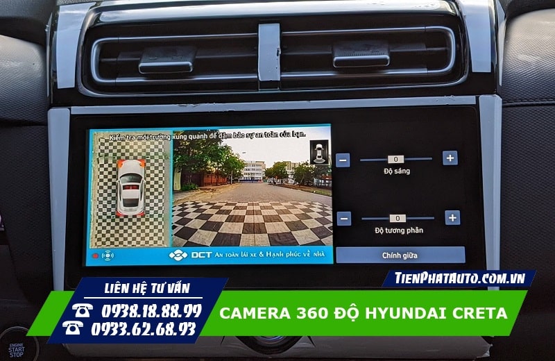 Hình ảnh hiển thị góc quay phía trước xe