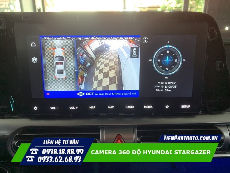 Hình ảnh góc quay camera 360 độ Hyundai Stargazer phía bên trái