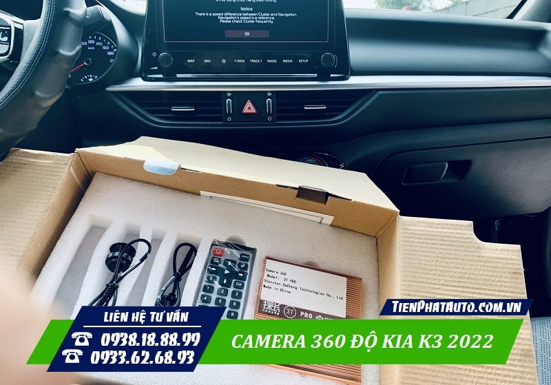Bộ camera 360 độ được thiết kế lắp đặt cho Kia K3 2022