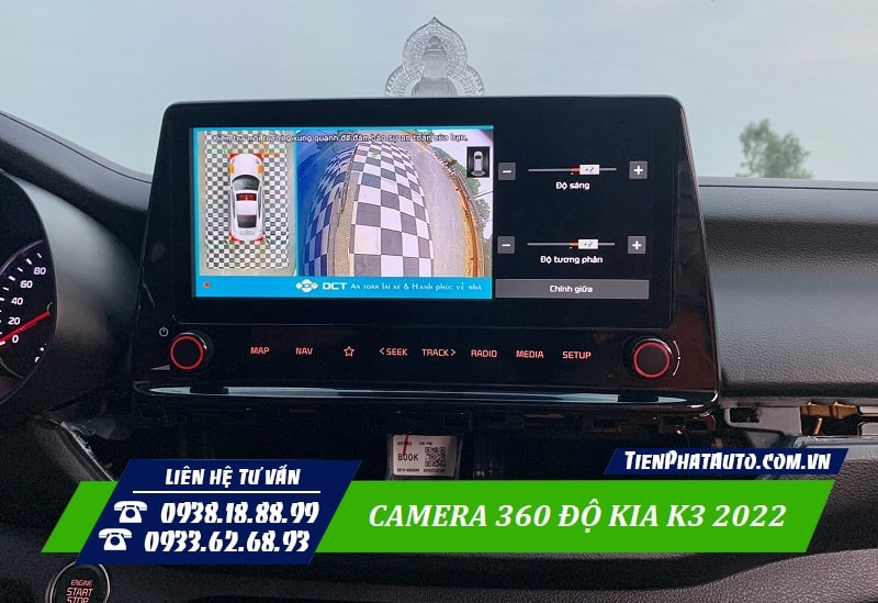 Camera 360 Kia K3 2022 tự động hiển thị góc quay theo tín hiệu xi nhan