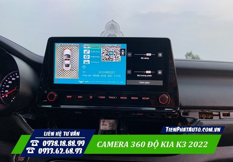 Camera 360 độ Kia K3 2022 kiêm ghi hành trình toàn cảnh 4 phía