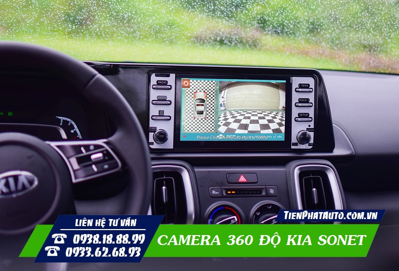 Hình ảnh hiển thị góc quay camera phía trước xe