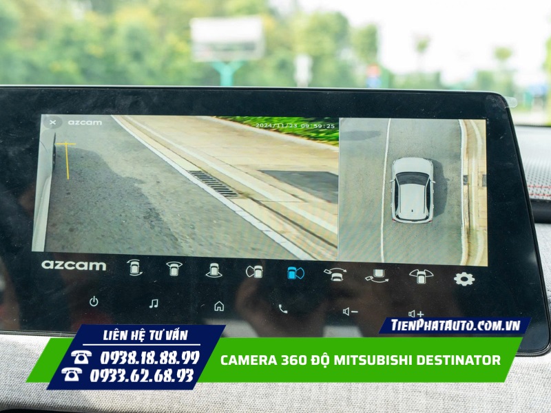 Lắp camera 360 độ Mitsubishi Destinator cắm giắc zin, không ảnh hưởng bảo hành xe