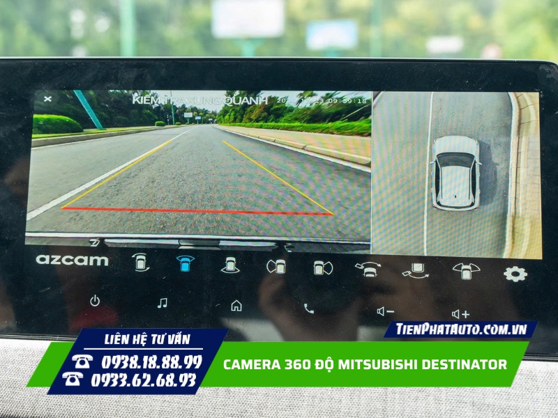 Hình ảnh camera 360 độ Azcam được lắp đặt hoàn thiện trên xe