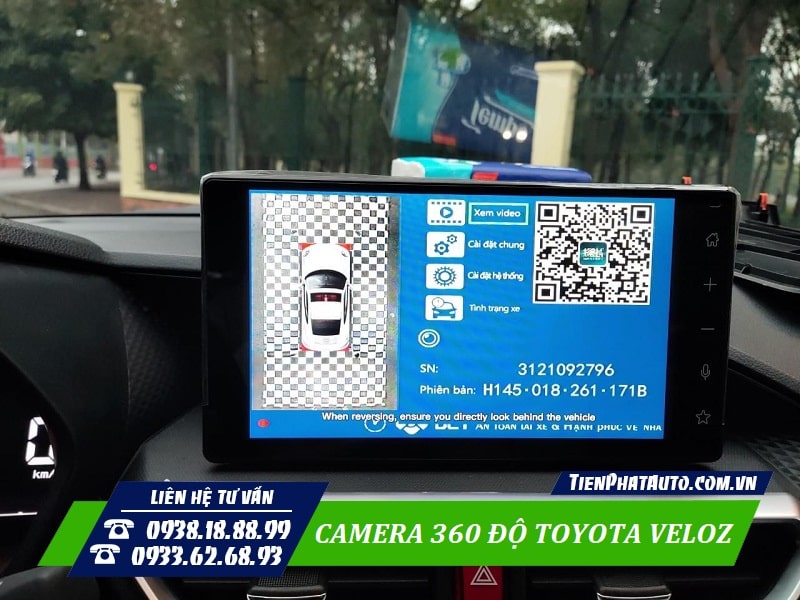 Camera 360 Toyota Veloz kiêm tính năng ghi hành trình 4 phía