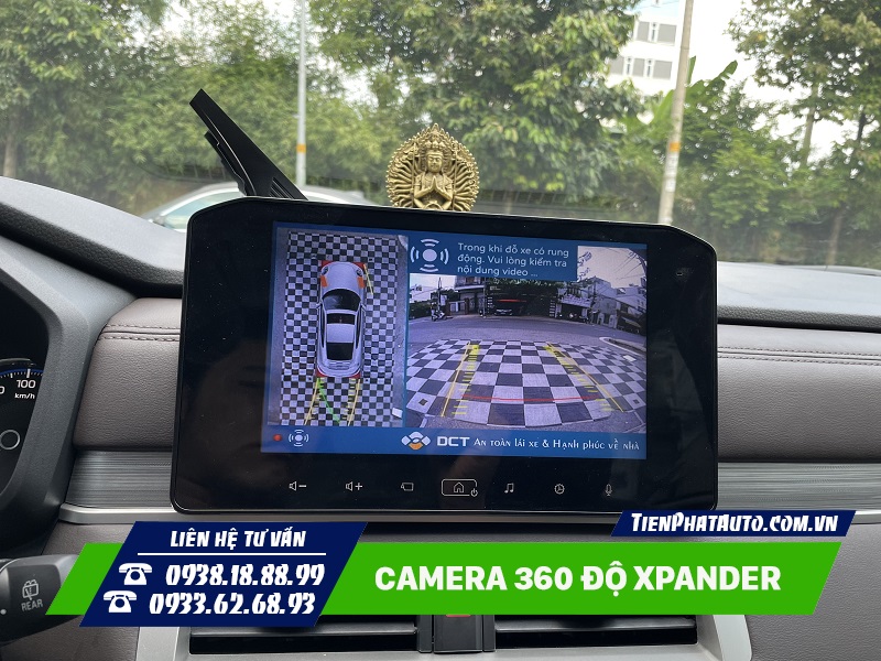 Hình ảnh camera 360 độ Xpander 2023 góc quay phía sau kèm đánh lái