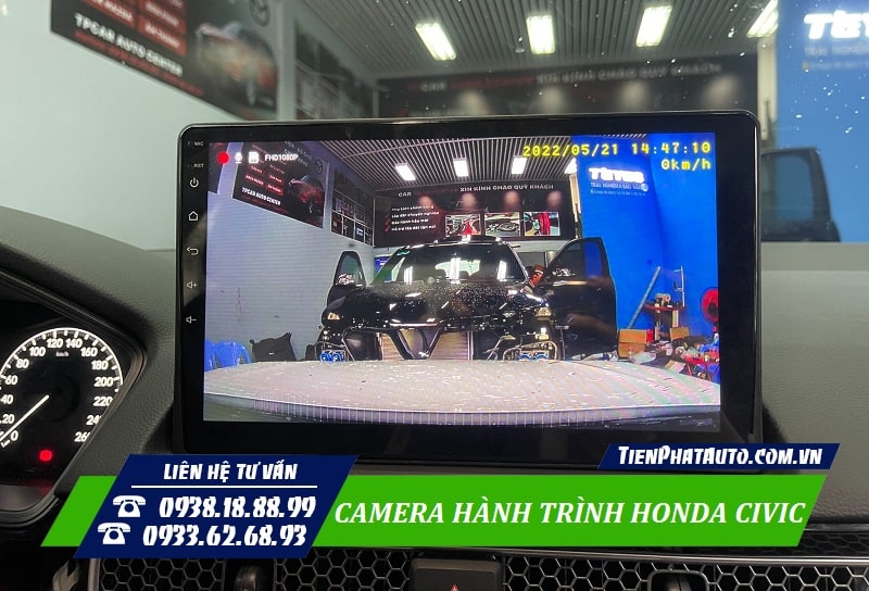Camera hành trình Honda Civic loại tích hợp màn hình Android