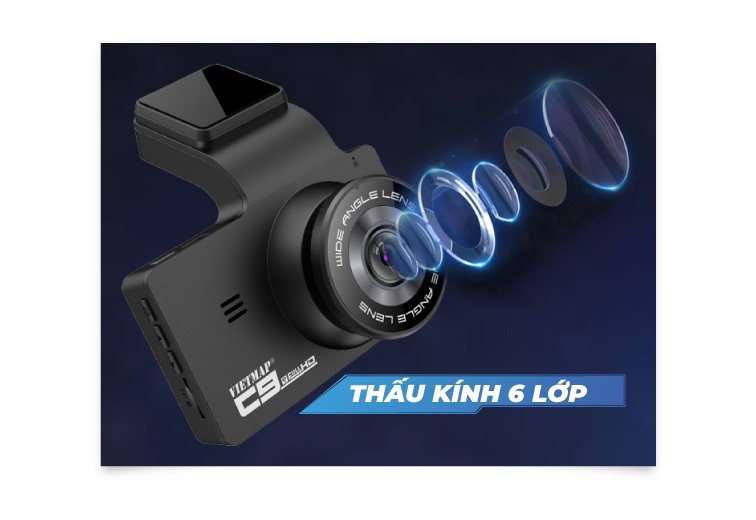 Vietmap C9 sử dụng thấu kính 6 lớp cho khả năng ghi hình rõ nét