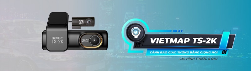 Camera hành trình Vietmap TS-2K ghi hành trình trước và sau xe