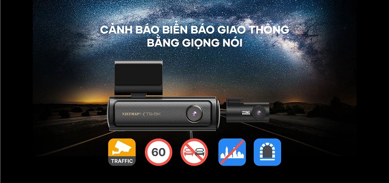 Vietmap TS-5K tích hợp cảnh báo biển báo giao thông bằng giọng nói