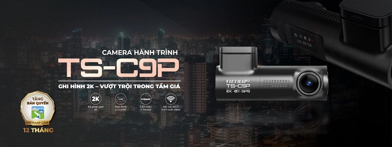 Camera hành trình Vietmap TS-C9P ghi hình 2K độ nét vượt trội