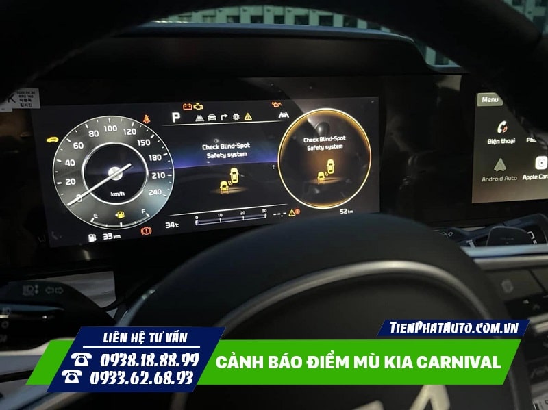 Cảnh báo điểm mù Kia Carnival lắp đặt cắm giắc zin 100% theo xe