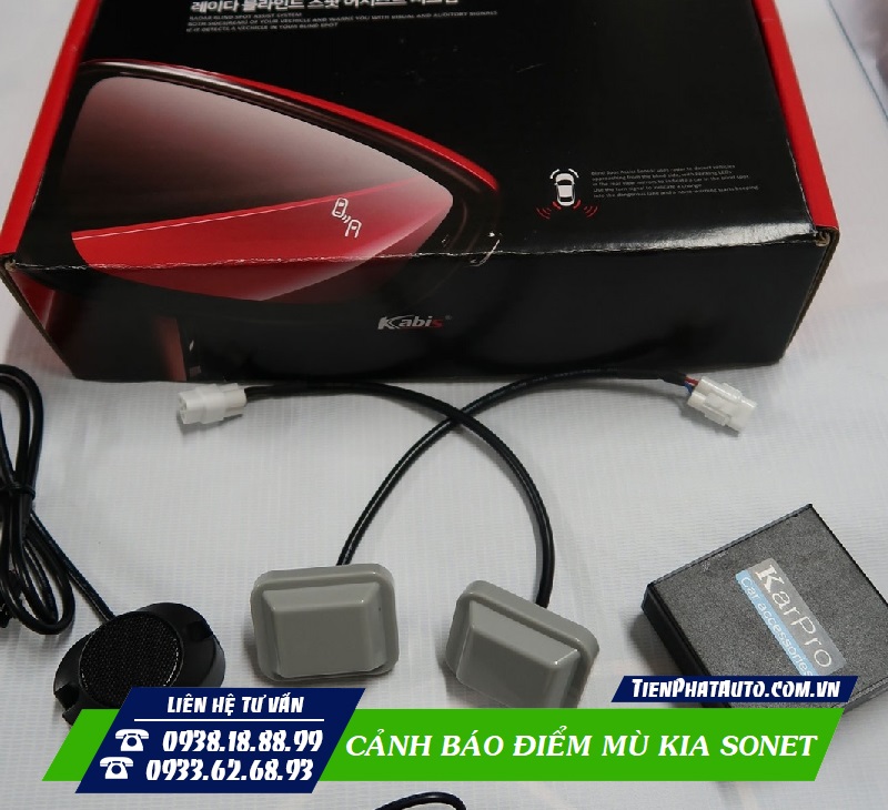 Bộ cảnh báo điểm mù khắc trên gương cho xe Kia Sonet