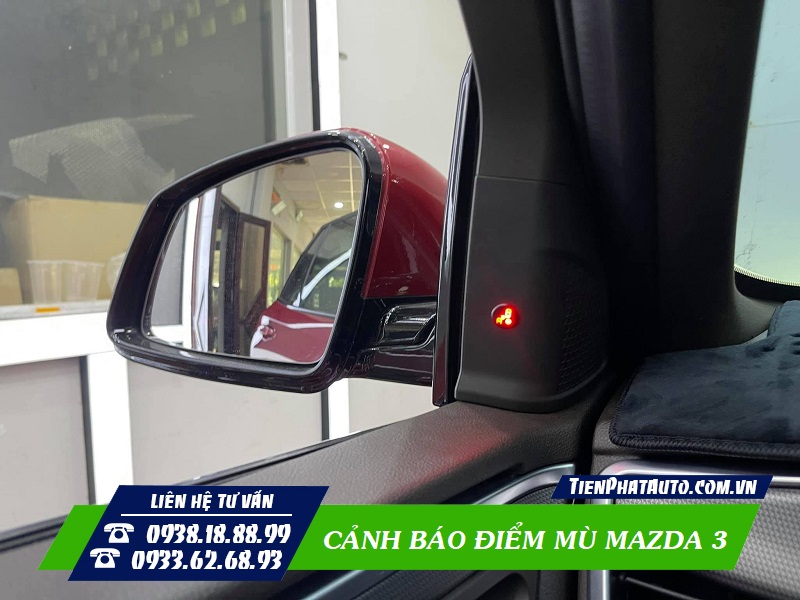 Đèn cảnh báo điểm mù của bộ sản phẩm lắp ở cột chữ A