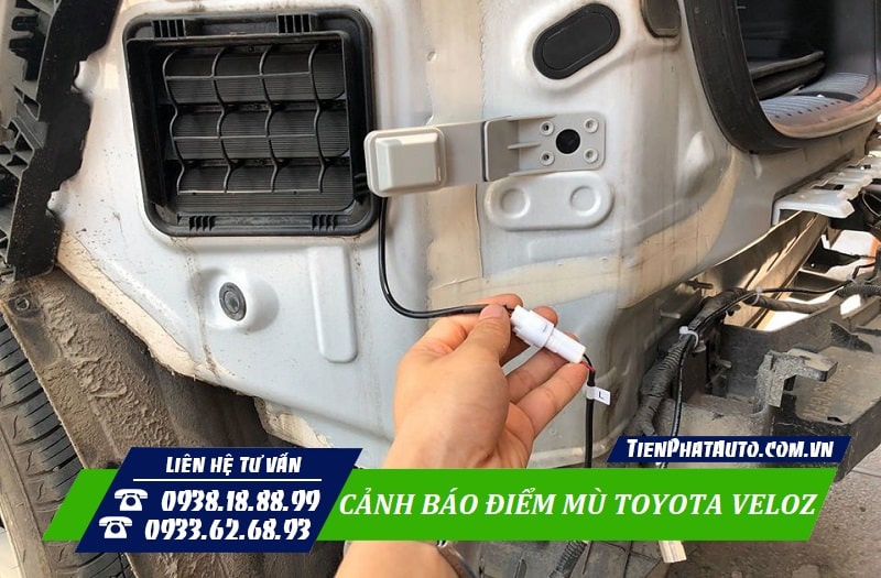Cảnh báo điểm mù Toyota Veloz lắp đặt hoàn toàn cắm giắc 100%