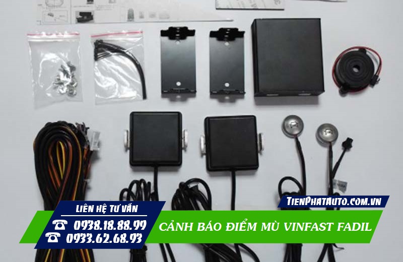 Bộ cảnh báo điểm mù Vinfast Fadil gắn ở cột chữ A của xe