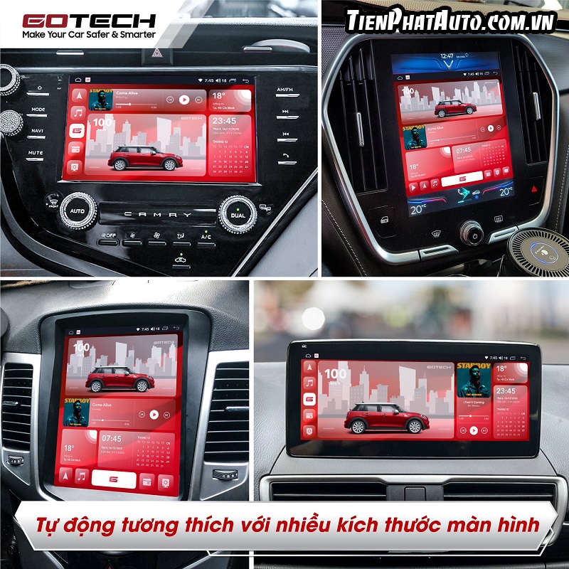 Carplay Box Gotech GB8 tương thích hầu hết mọi kích thước màn hình