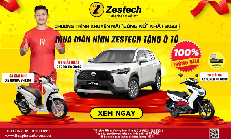 Cơ hội trúng ô tô hấp dẫn khi lắp đặt màn hình Zestech