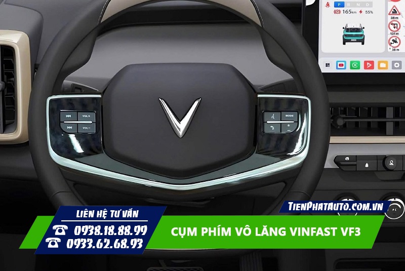 Cụm phím vô lăng cho Vinfast VF3 giúp tăng tính thẩm mỹ và tiện lợi