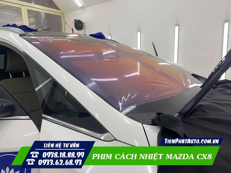 Mazda CX8 dán phim cách nhiệt kính lái đổi màu