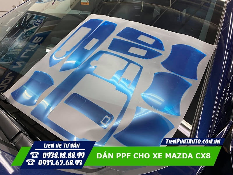 Trọn bộ các chi tiết dán PPF nội thất cho xe Mazda CX8