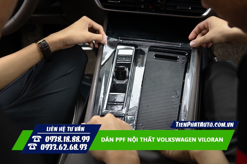 Dán PPF nội thất Viloran vị trí khu vực cần số xe