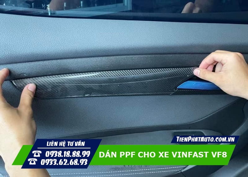 Hình ảnh dán PPF cho Vinfast VF8 vị trí phần tappi cửa