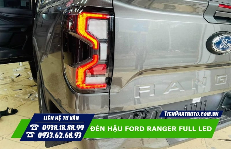 Đèn hậu Full LED Ford Ranger 2023 tích hợp đầy đủ các chế độ sáng