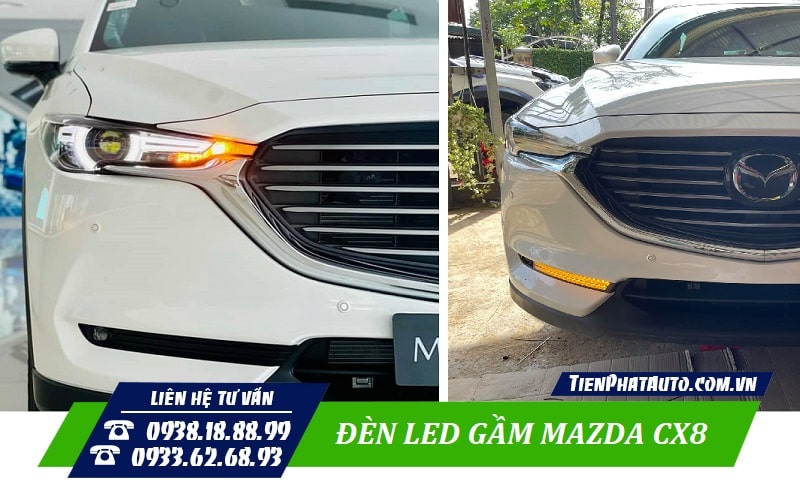 Hình ảnh trước và sau khi độ đèn LED gầm cho xe Mazda CX8