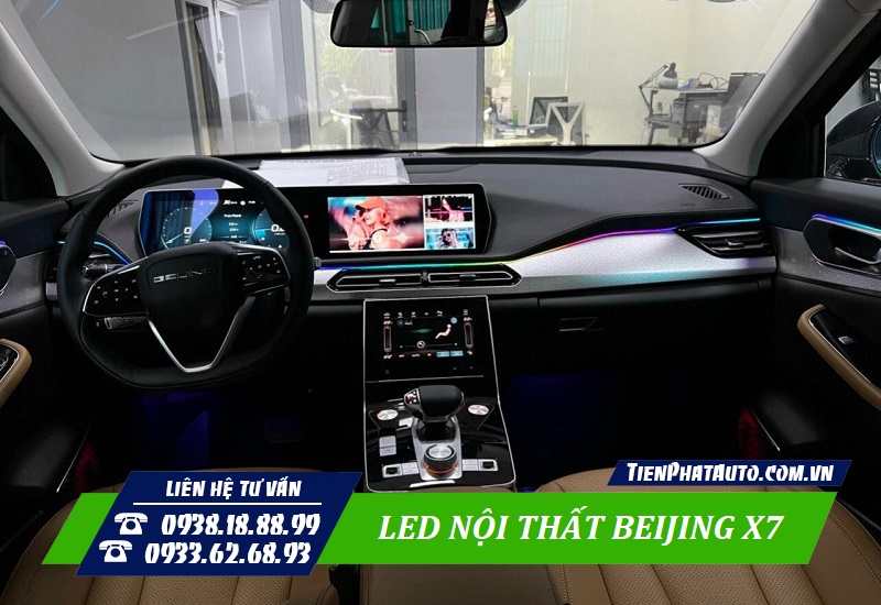 Độ đèn LED nội thất Beijing X7 giúp không gian nội thất nổi bật hơn