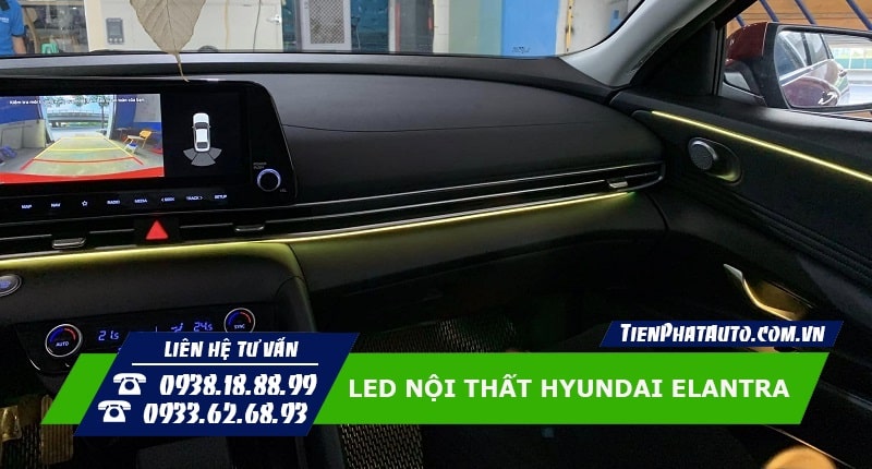 Độ đèn LED nội thất Elantra 2023 giúp tăng thêm sự thẩm mỹ cho xe