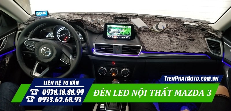 Led nội thất Mazda 3 có 64 màu sắc và có thể thay đổi theo sở thích
