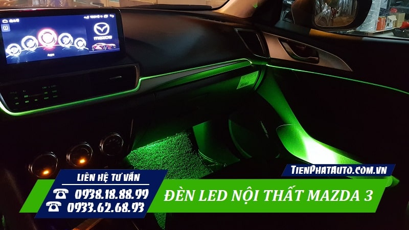 Led nội thất Mazda 3 là phụ kiện bạn nên chọn trang bị cho xe