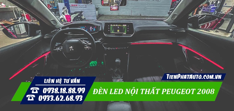 Đèn LED nội thất Peugeot 2008 giúp biến không gian nội thất sang trọng hơn
