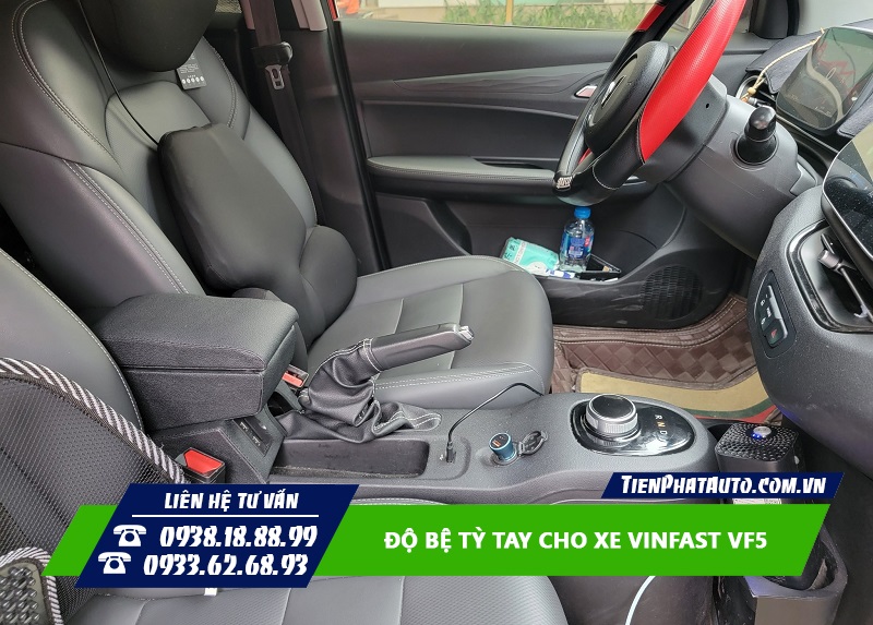 Độ bệ tỳ tay cho Vinfast VF5 giúp mang lại nhiều sự tiện lợi