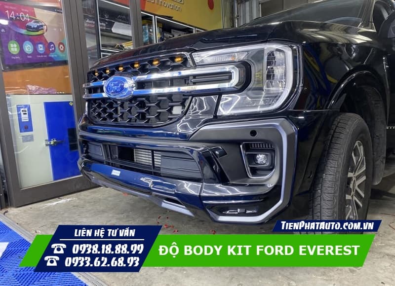 Phần đầu xe cứng cáp và mạnh mẽ hơn khi độ body Kit cho Everest