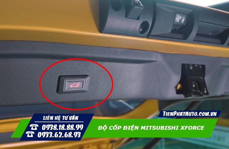 Hình ảnh nút bấm đóng mở cốp Xforce lắp đặt sau cốp