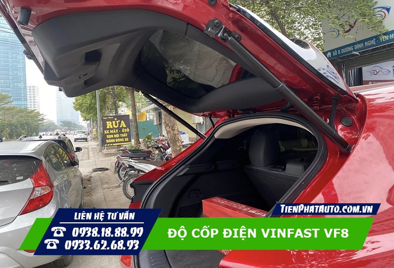 Độ cốp điện Vinfast VF8 giúp đóng mở tự động nhẹ nhàng và êm ái