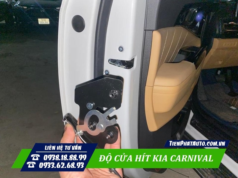 Ngàm cửa hít Kia Carnival thiết kế theo xe, lắp không độ chế