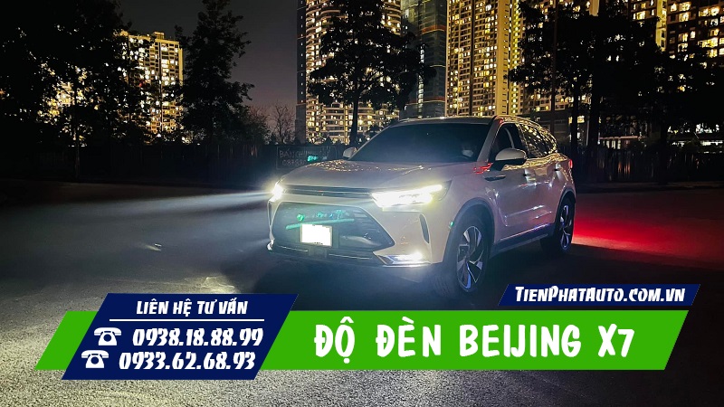 Phần đầu xe nổi bật hơn sau khi độ đèn Beijing X7