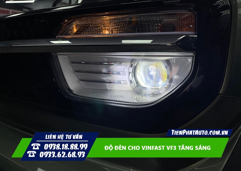 Độ đèn tăng sáng cho Vinfast VF3 giúp lái xe an toàn