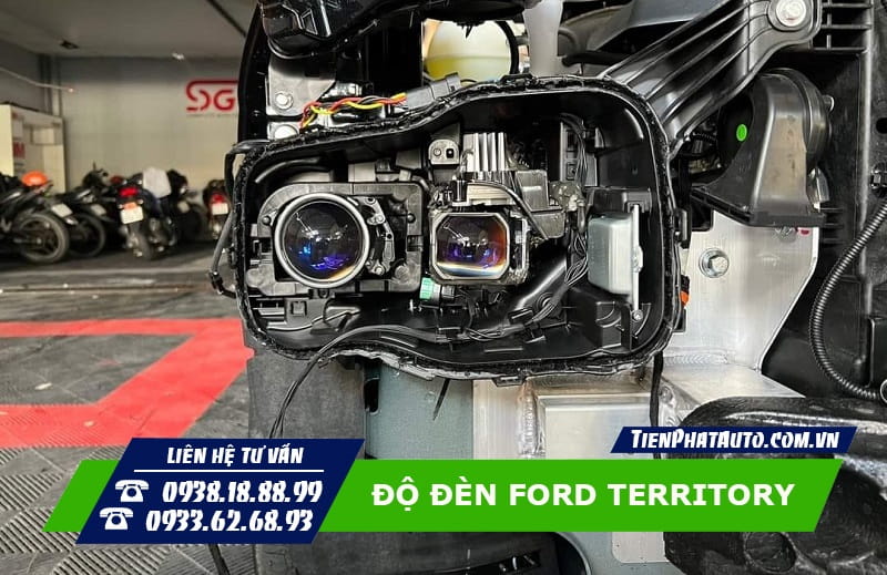 Độ đèn Ford Territory với 2 cặp đèn giúp tăng sáng cực tốt