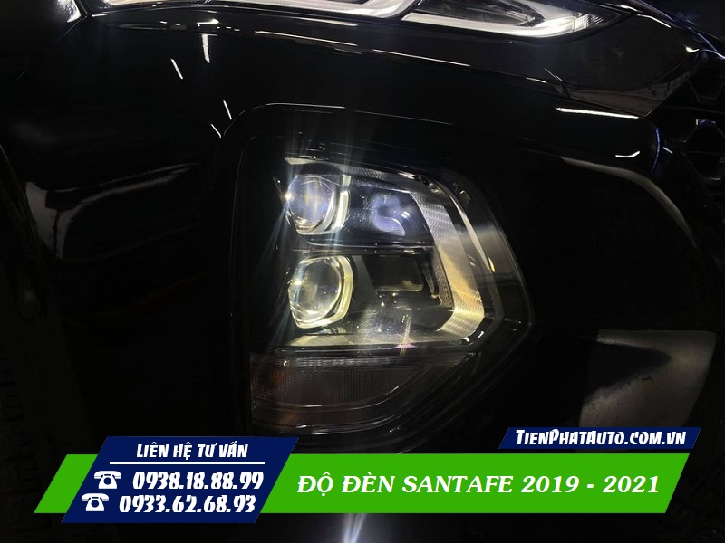 Độ đèn Santafe 2019 - 2021 giúp mang lại độ sáng hiệu quả