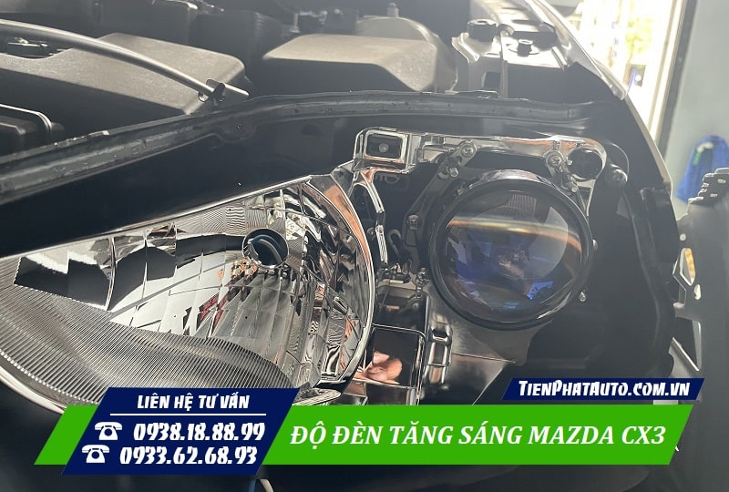Mazda CX3 độ đèn lắp đặt cắm giắc zin không cần độ chế