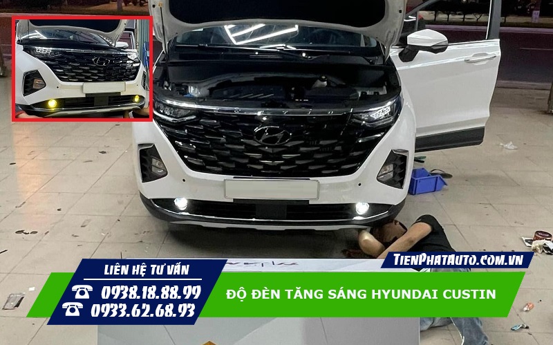 Ngoài đèn chính bạn cũng có thể chọn độ đèn gầm tăng sáng cho Custin