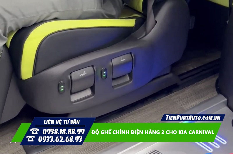 Độ ghế chỉnh điện hàng 2 cho Kia Carnival sử dụng tiện lợi hơn